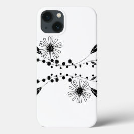 Design Floral Branco e Preto