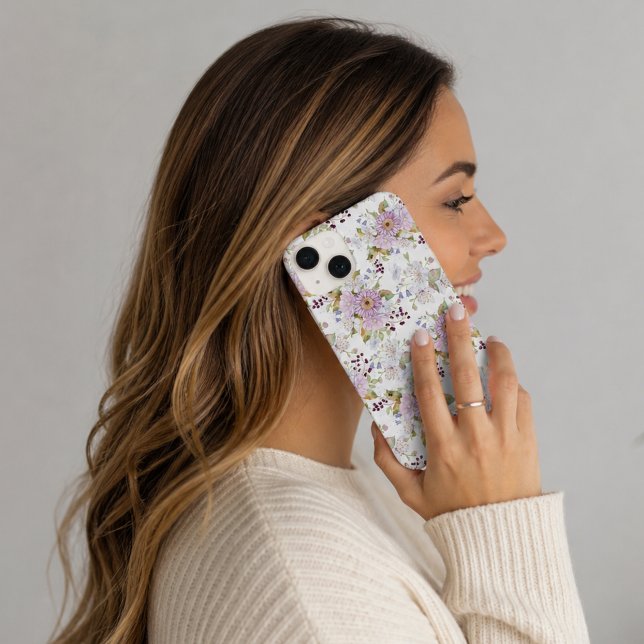 Design Floral Chic Flor de Campo Rosa (Pink Wildflower Floral Chic Design Case-Mate iPhone Case)