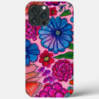 Design Floral Cor-de-Rosa e Azul