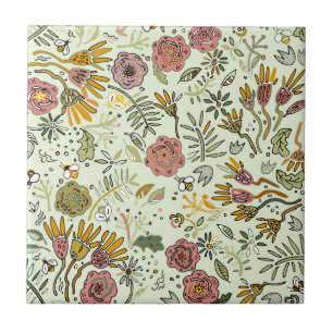 design floral da flor do teste padrão da abelha d