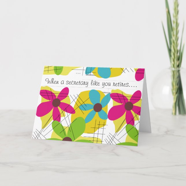 Design Floral de Cartão de Reforma do Secretário (Frente)