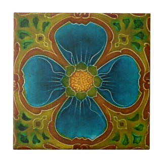 Design Floral de Nouveau Vintage Azul