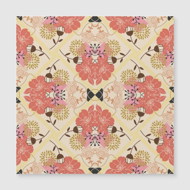 Design Floral de padrão de colheita contínua. (Frente)