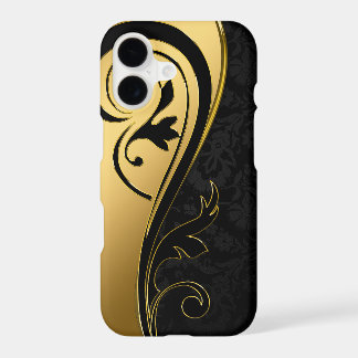 Design Floral Dourado e Preto