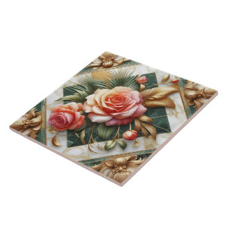 Design Floral Elegante Rosa com Acentos Dourados