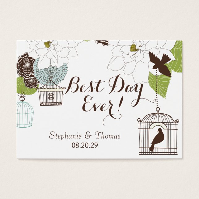 Design Floral moderno com jaulas de pássaros e art (Frente)