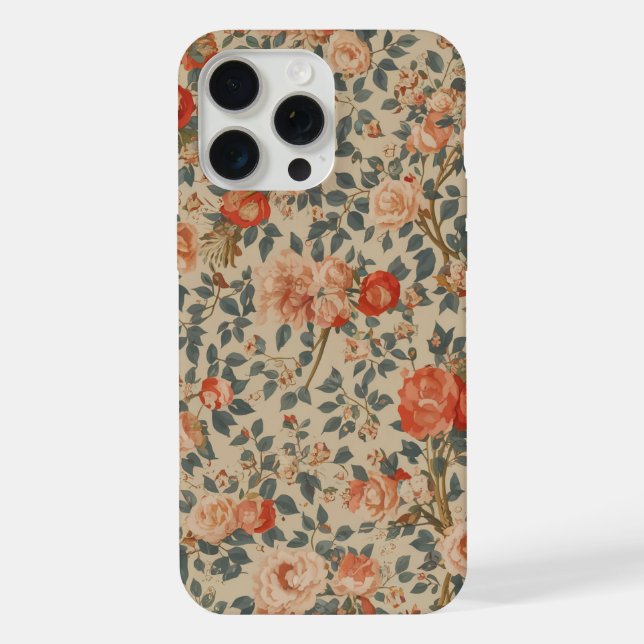 Design floral para o gabinete Iphone 15 (Verso)