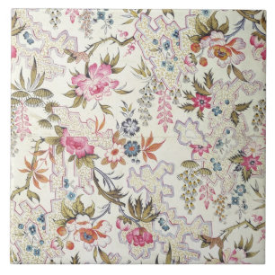 Design floral para o material de seda com fluxo