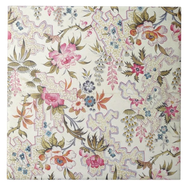 Design floral para o material de seda com fluxo (Frente)