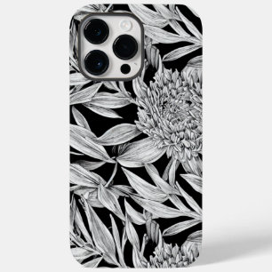 Design Floral Preto e Branco para Capa de telefone