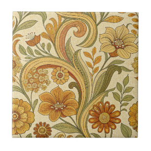Design Floral Retro dos Anos 70 Flor de Margarida 