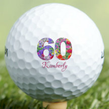 design floral único para 60º aniversário com bolas