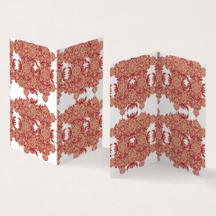 Design floral vermelho e laranja com gráfico ornam