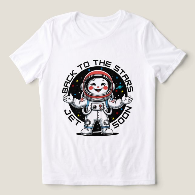 Design fofo de astronauta de volta às estrelas (Design frontal)
