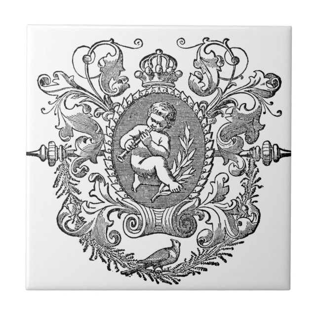 Design francês do querubim da tipografia do (Frente)