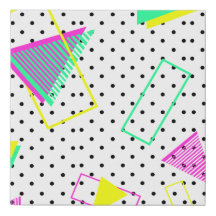 Design geométrica gráfica dos anos 80 - Vintage Po