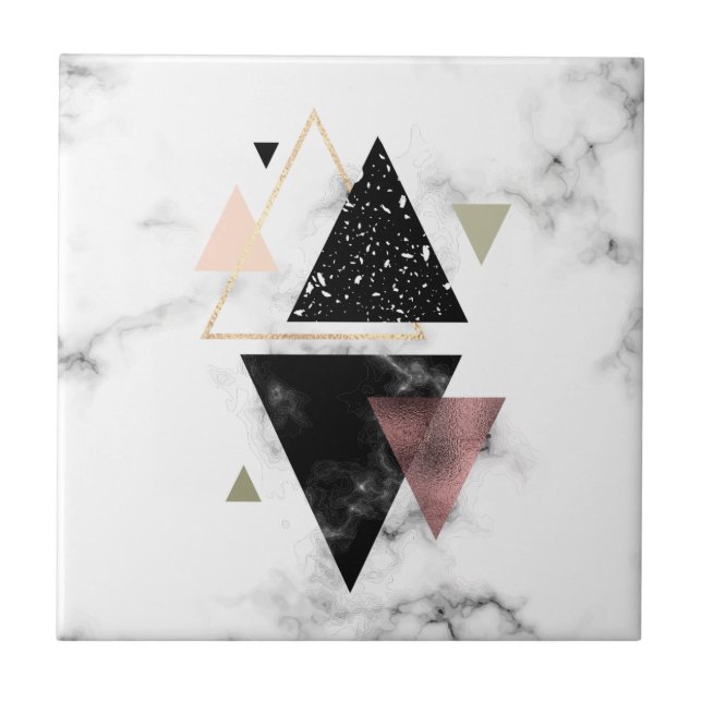 Design geométrico de mármore do metal (Frente)