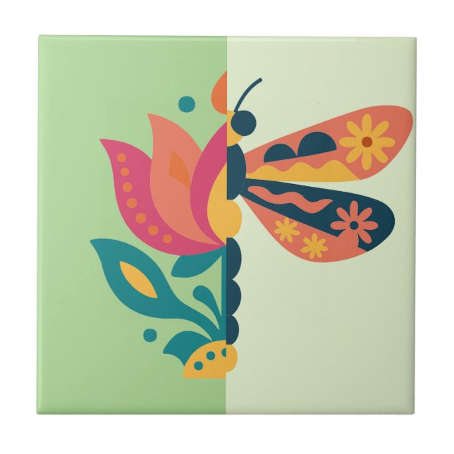 Design gráfico de inseto e flor divertido (Frente)