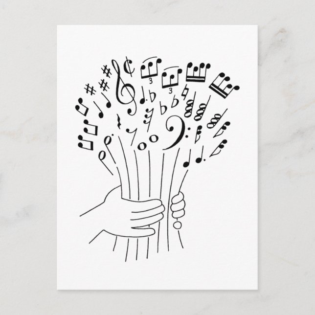 Design gráfico: flores das notas musicais - (Frente)