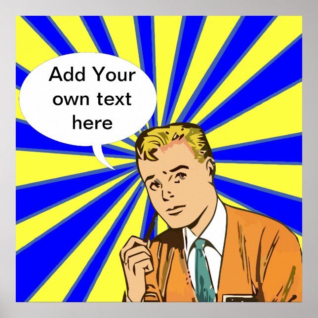 Design grande poster grande com estilo retrô perso (Frente)