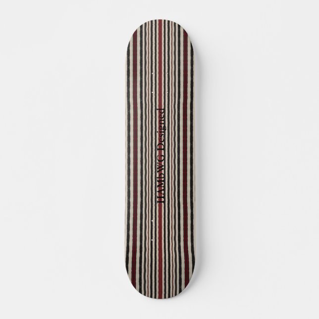 Design HAMbyWG - Skateboard - Faixa Vermelha Negra (Frente)