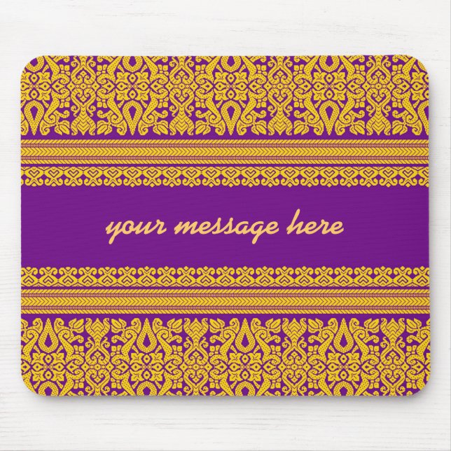 Design indiano do sari - Mousepad roxo (Frente)