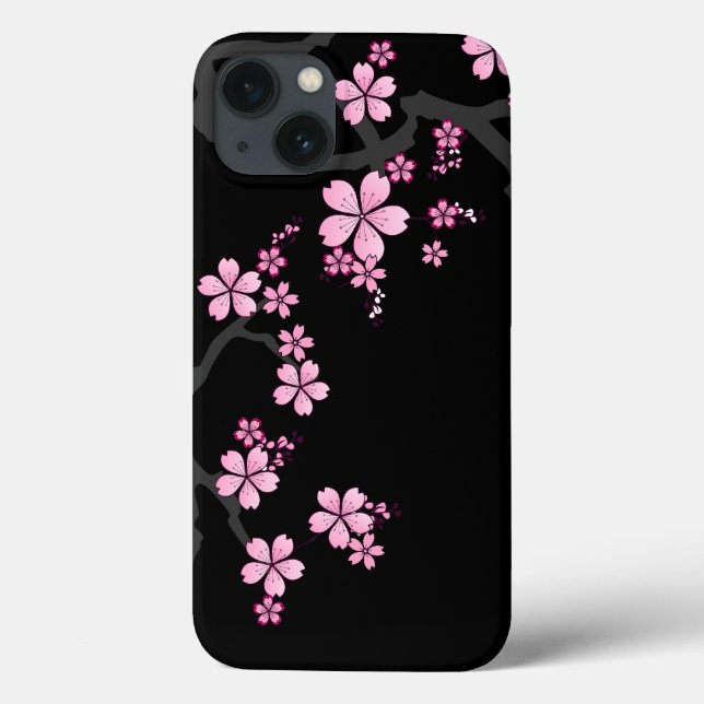 Design japonês Black Pink Sakura: (Verso)