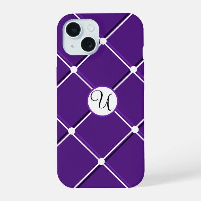 Design Listrado Roxo e Branco Letra Inicial Fancy  (Verso)