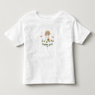 Design Macio e Divertido Camisa da Menina Cartoon 