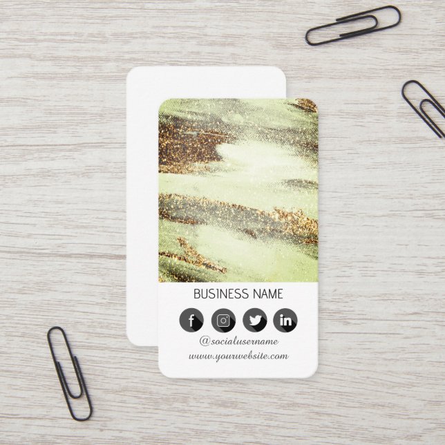 Design Marble - Cartão de visita de Código QR de M (Frente/Verso In Situ)