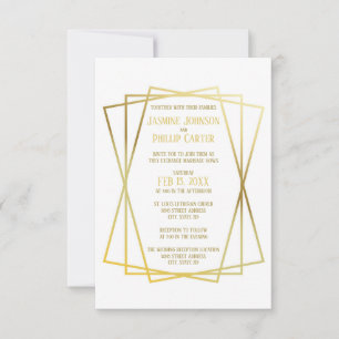 Design Mid Mod - Convite de Casamento/Recepção 3x5