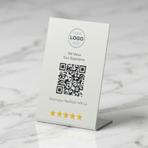 Design Minimalista Branco Moderno de Feedback QR
