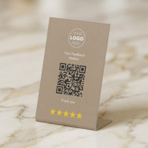 Design Minimalista Moderno de Feedback QR Bege