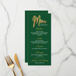 Design Mínimo Tex Dourado 3d, Menu Verde e Dourado