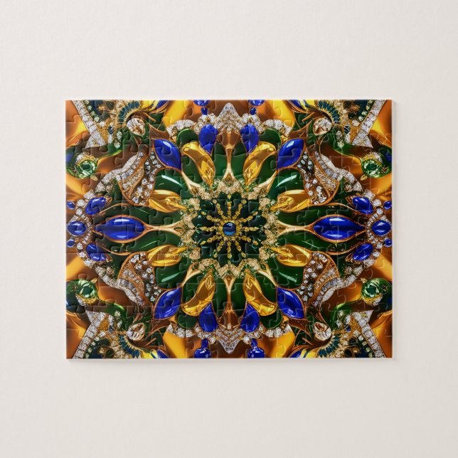 Design moderna quebra-cabeça abstrato Brasil Cores (Horizontal)