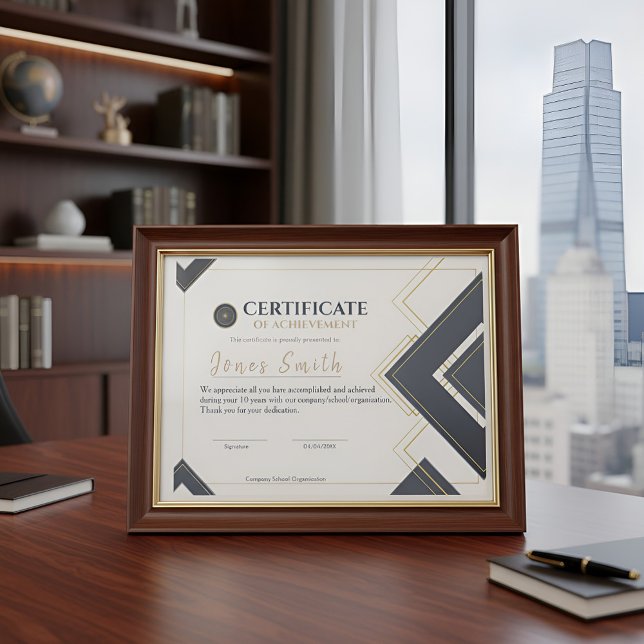 Design Moderno de Certificado de Conquista em Dour (Criador carregado)