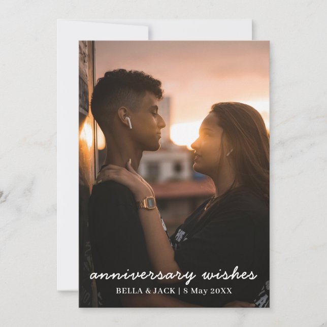 Design Moderno e Elegante de Foto de Aniversário (Frente)