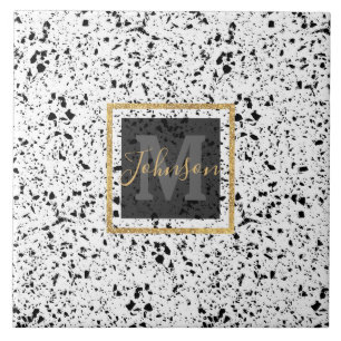 Design monocromático clássico de marble terrazzo