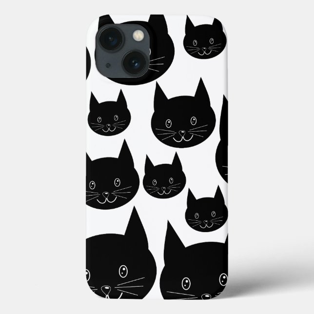 Design monocromático de gatos. (Verso)