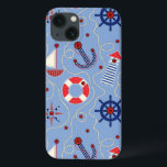 Design náutica de patch<br><div class="desc">Padrão de fundo sem costura. Colagem náutica sobre fundo azul. | © e ® Bigstock® - Todos os direitos reservados.</div>