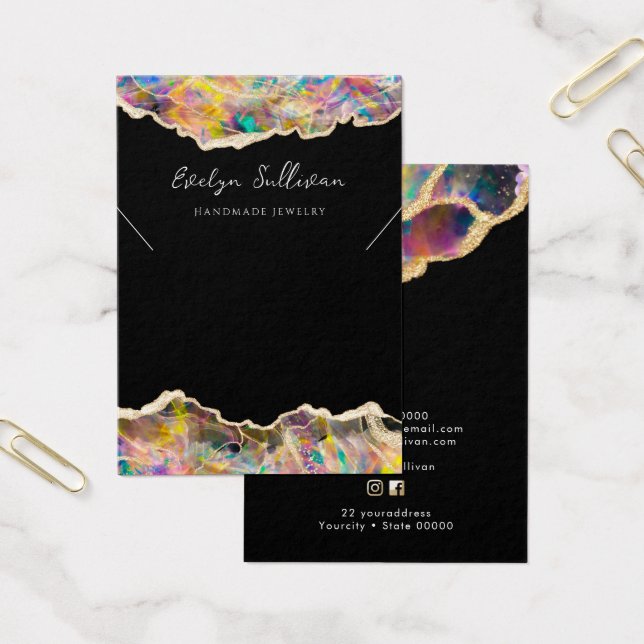 Design opal na placa de exibição do colar preto (Escritótio)