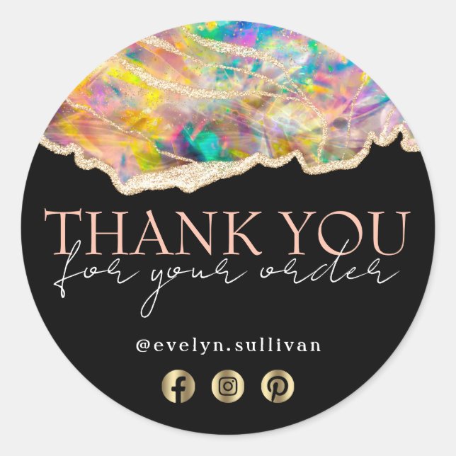 Design opal no obrigado preto no adesivo (Frente)