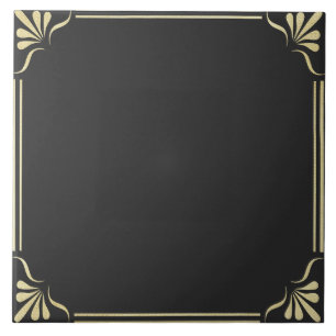 Design ornamentado preto-e-ouro