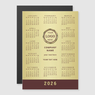 Design ouro vermelho-escuro, calendário de logotip