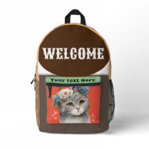 Design personalizado bem-vindo com gato apaixonado