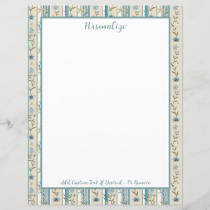 Design Personalizado de Borda de Listra Floral Azu