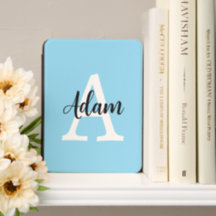 Design Personalizado Nome Monograma Azul Script