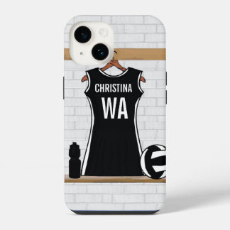 Design personalizável de netball preto e branco