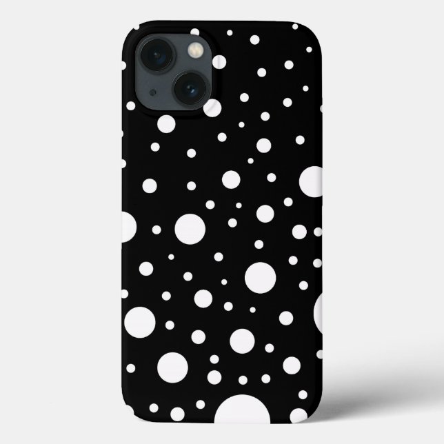 Design Preto e Branco Círculos Pontos (Verso)