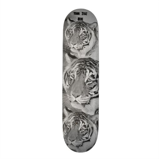design preto e branco da arte dos animais shape de skate 19,7cm